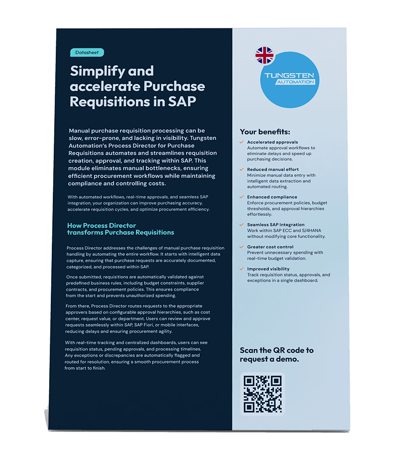 Datasheet PD Purchase requisitions